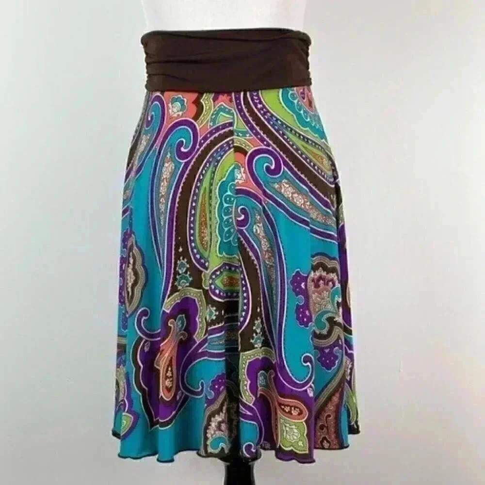 Candy rain skirt sz M multicolored paisley maxi - Picture 6 of 10